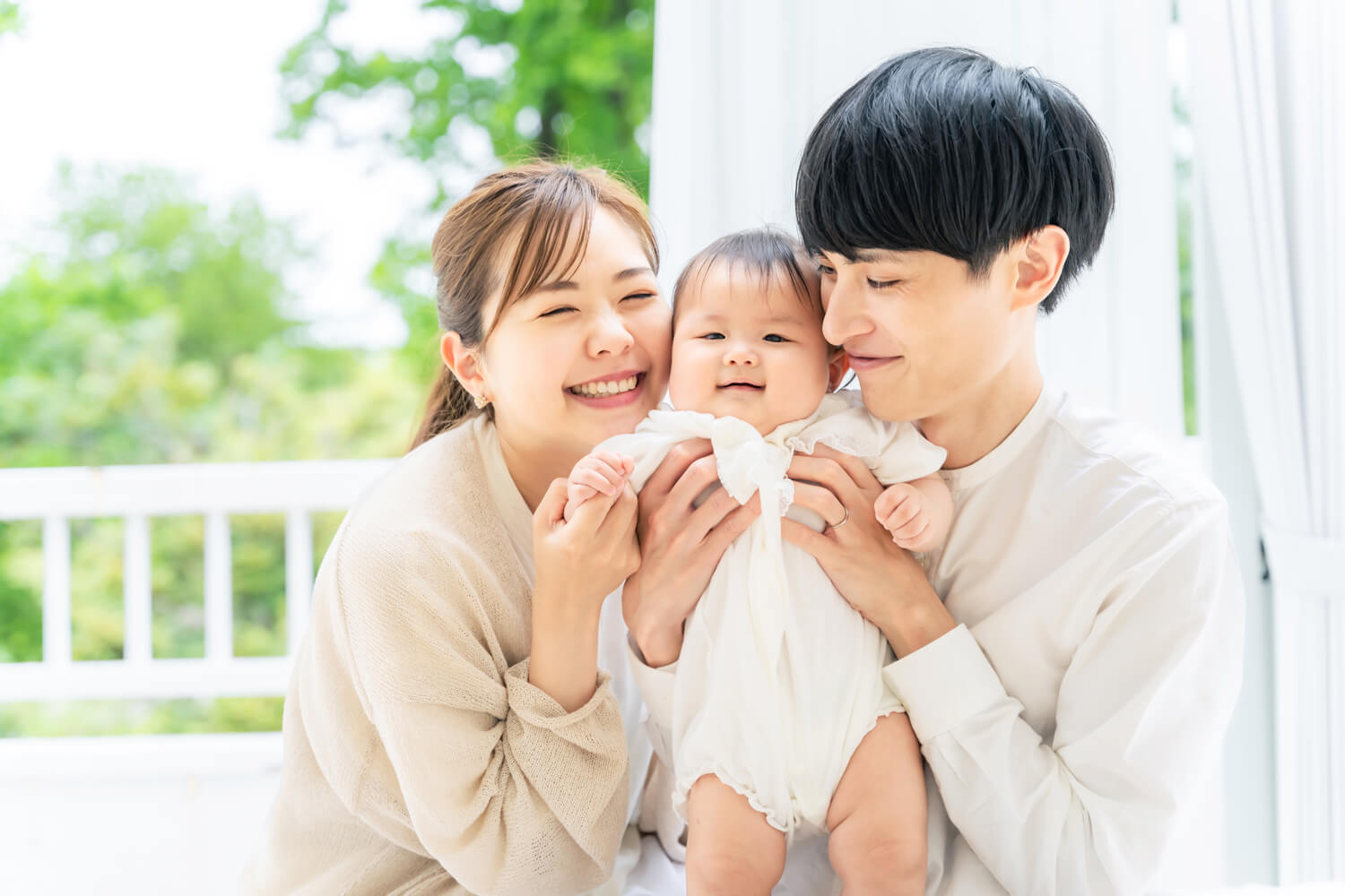 家族3人の写真